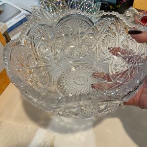 Vintage Imperial Glass Hobstar Clear Glass Bowl